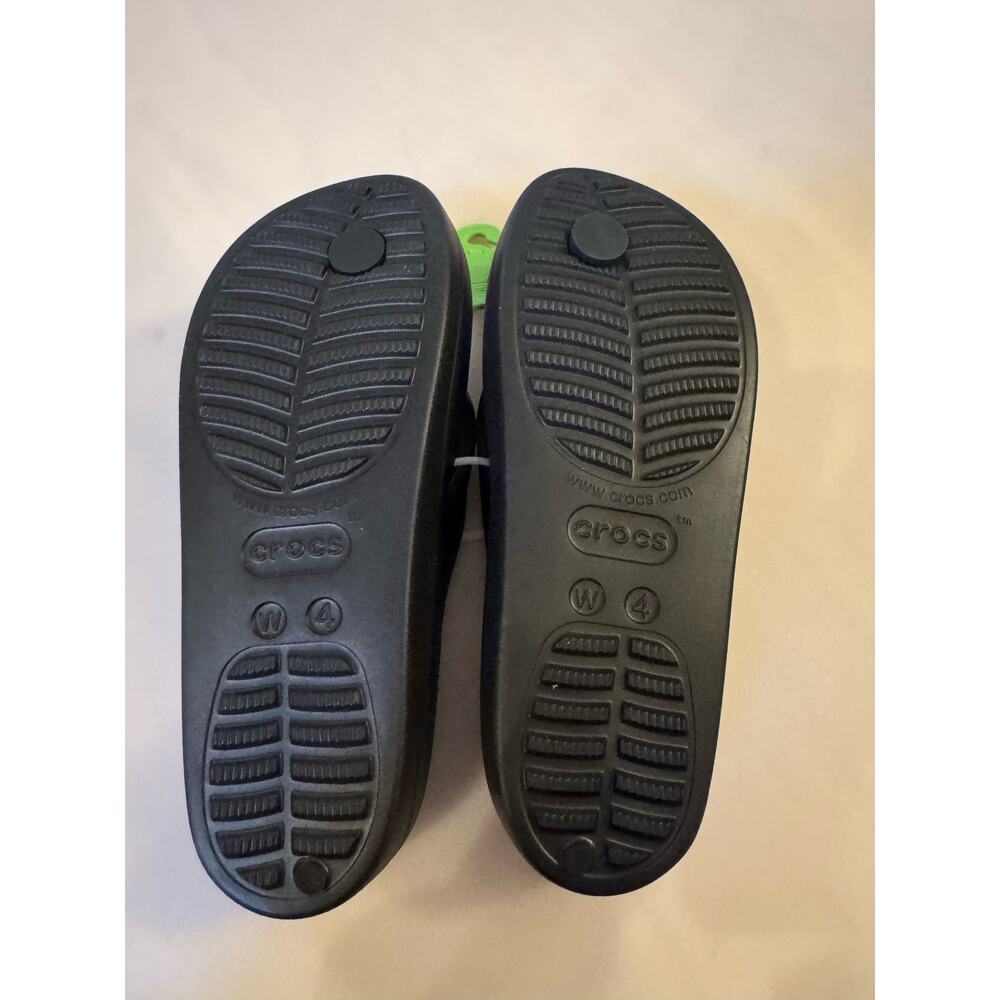 Crocs Baya Platform Flip Flop Sandals - Iconic Comfort Women's Size 4 Black - Picture 4 of 5